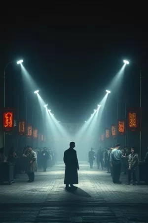 山城雨季竖版海报，石阶小巷被雨打湿的青瓦与晾衣绳